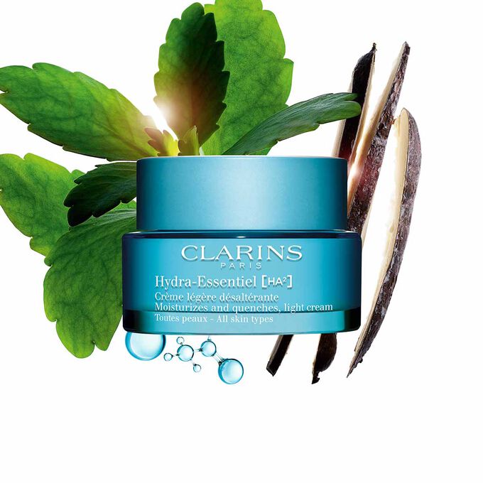 Foto del envase de Hydra Essentiel Cr&egrave;me D&eacute;salt&eacute;rante Light con ingredientes
