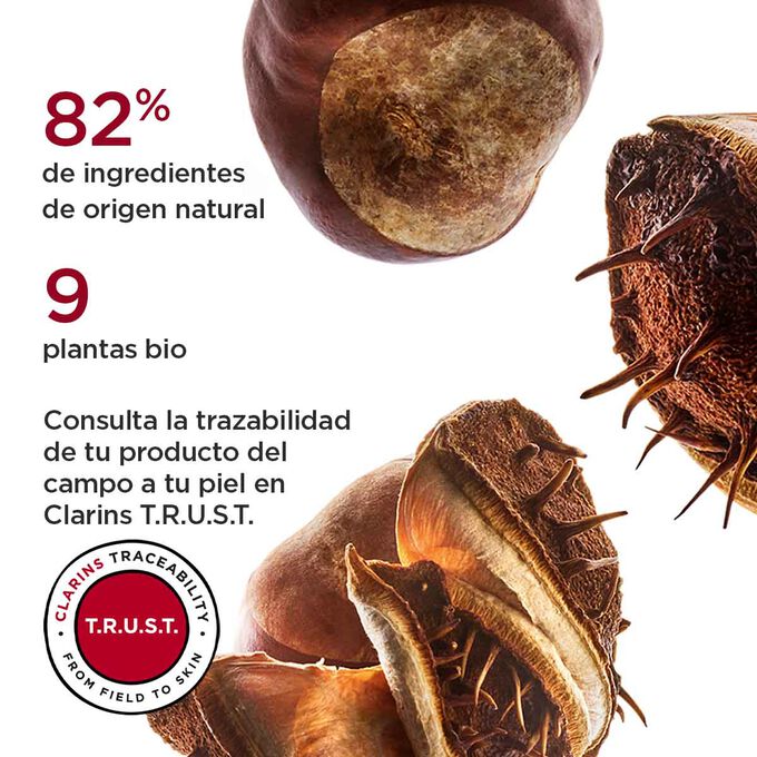 Imagen que pone de relieve que Nutri-Lumière Nuit es un 82% de origen natural y contiene 9 extractos de plantas bio.