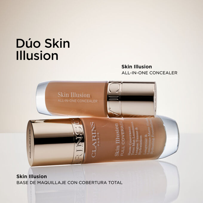 D&uacute;o Skin Illusion antiimperfecciones con corrector todo en uno y base de maquillaje con cobertura total para un cutis perfecto y radiante