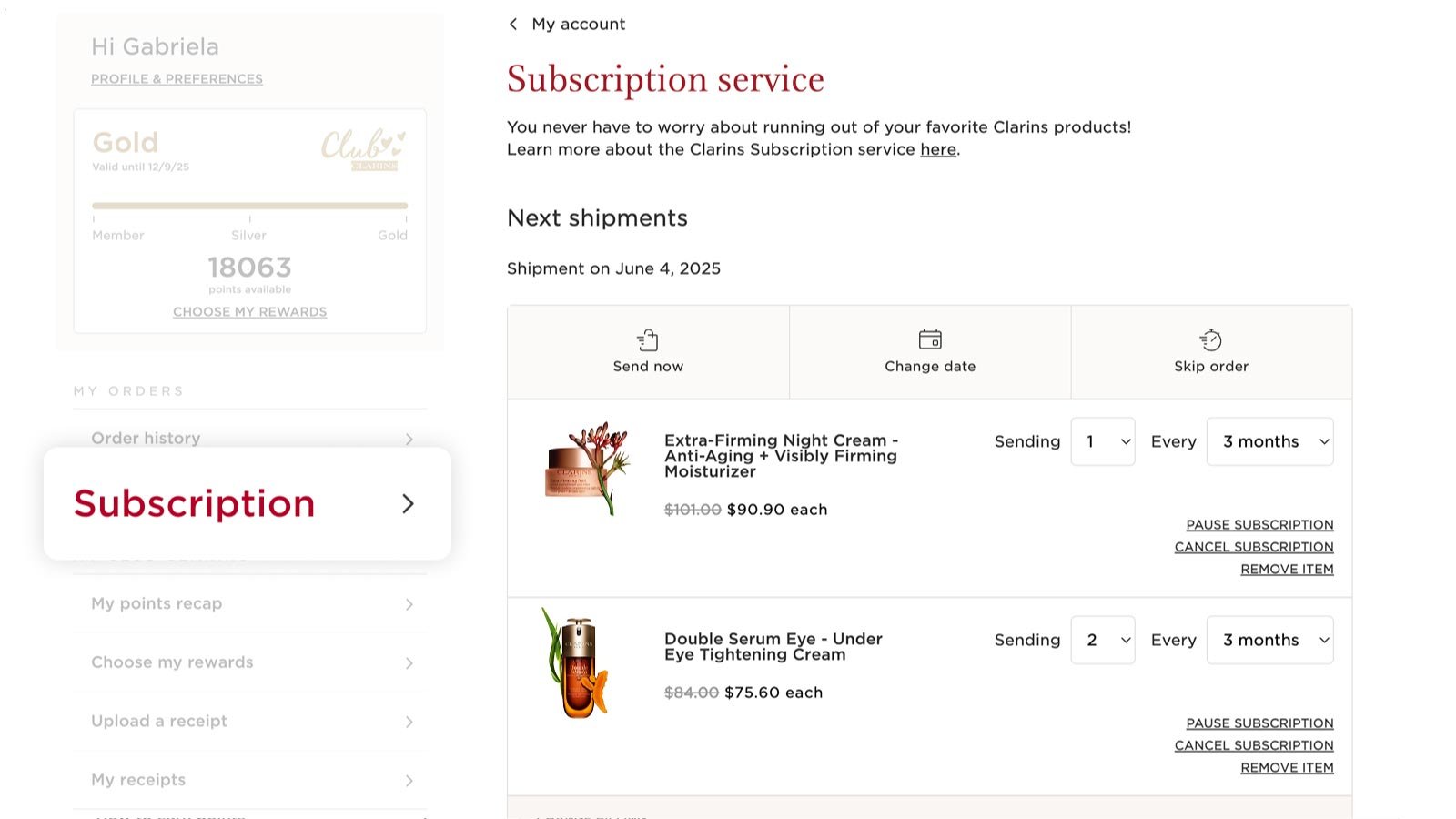Gestiona tus preferencias de suscripción desde tu cuenta Clarins