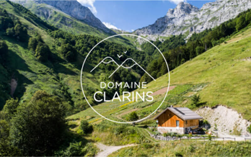 Chalé de madera con un paisaje encantador de montañas verdes y boscosas