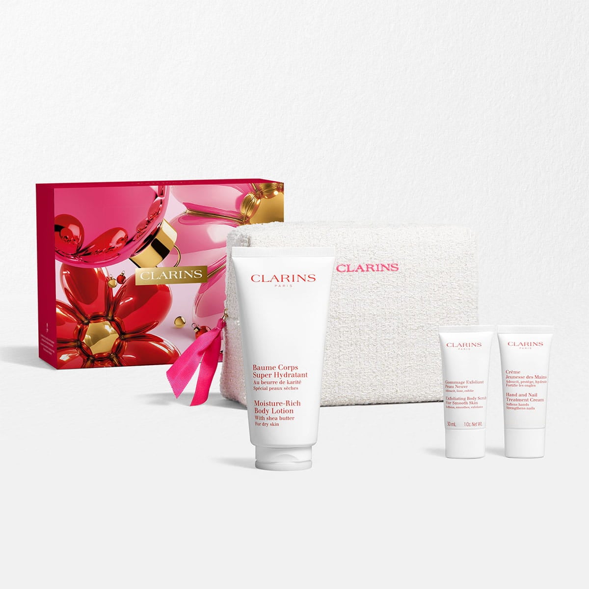 Cofre de cuidado corporal hidratante y exfoliante